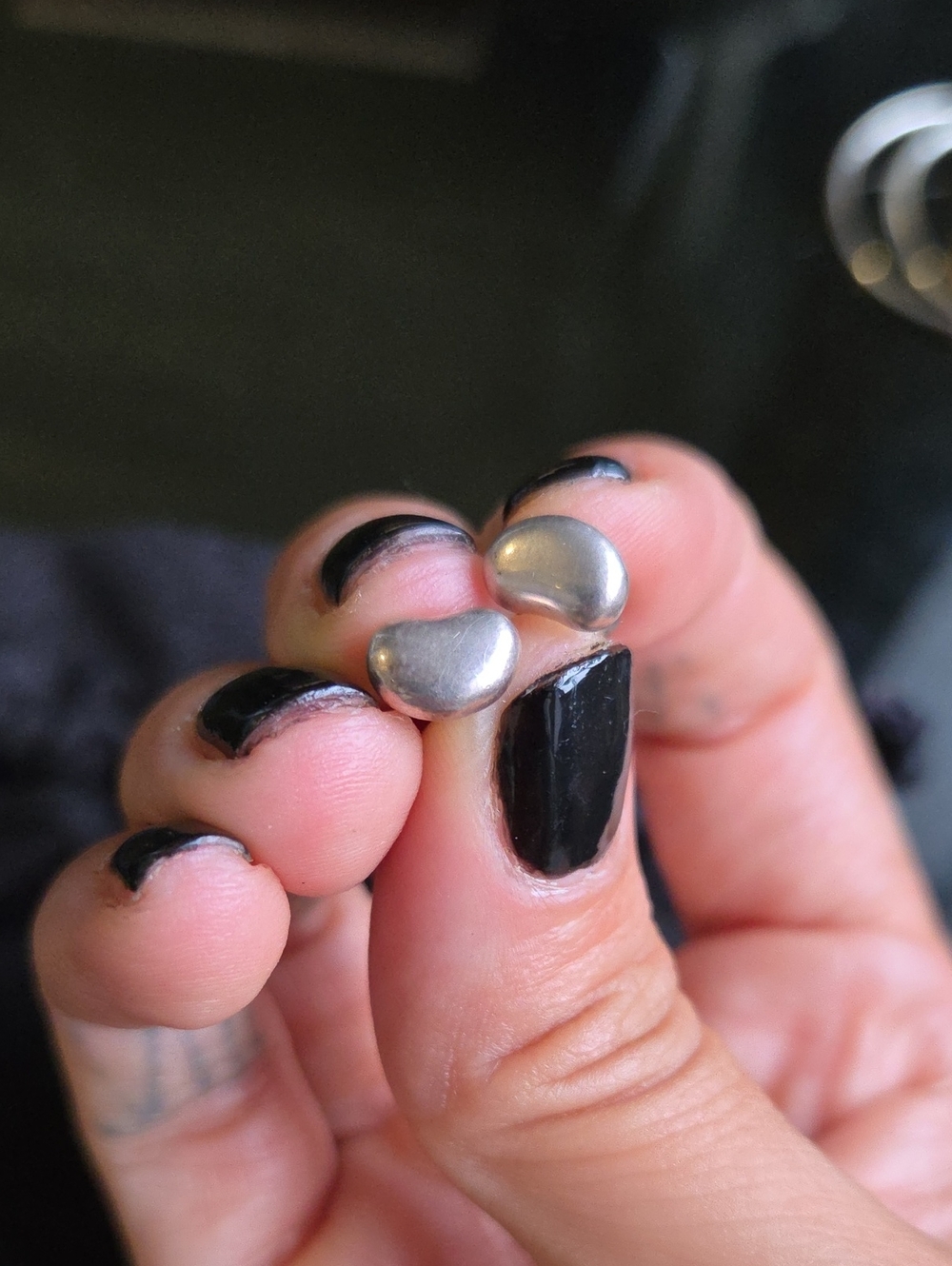 Sterling Silver Rounded Heart Stud Earrings - Silver